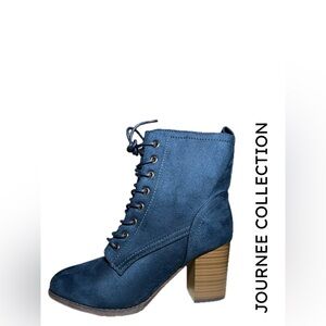 SB2 JOURNEE COLLECTION Women's Baylor Lace Up Stacked Heel Booties Size 7.5